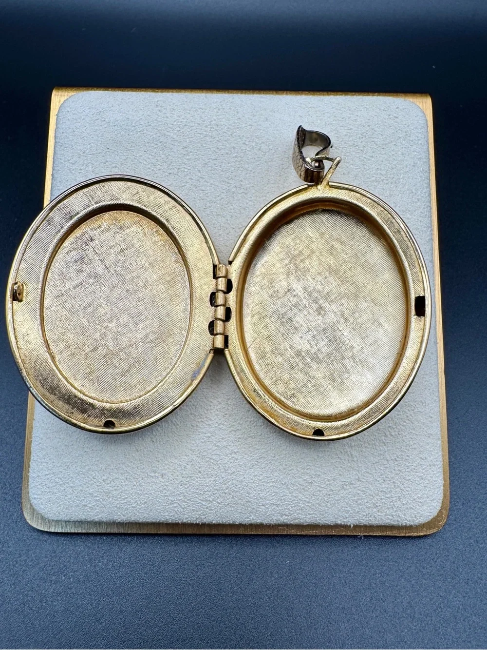 Vintage Victorian Vibe Blue Cameo Photo Locket Pendant